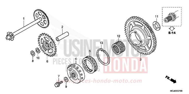 EMBRAYAGE DE DEMARRAGE de CBF1000F ABS PEARL NIGHTSTAR BLACK (NHA84) de 2012